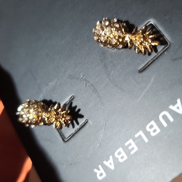 Pineapple 🍍 Anyone?? KJL Kenneth Jay Lane and BAUBLEBAR Combo! Brooch & Ears! - Picture 14 of 15